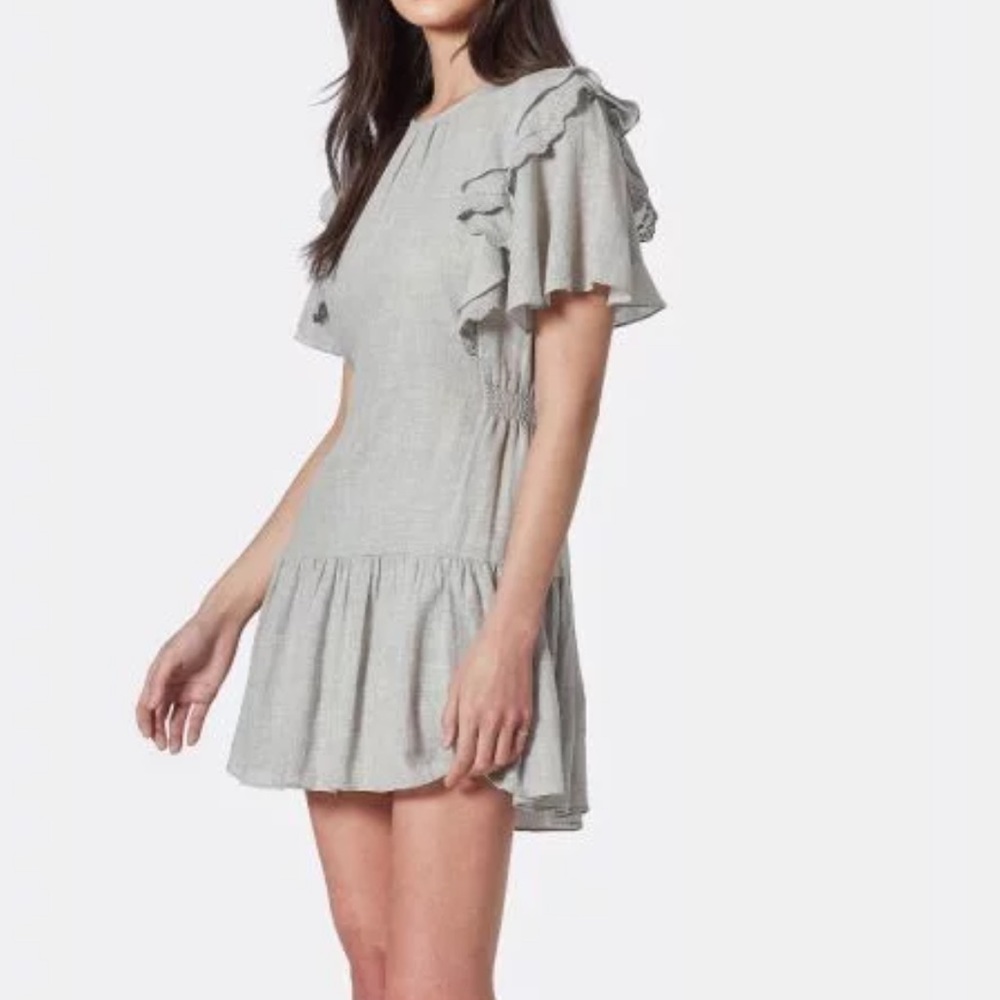 Joie Gray Ruffle Dress - Picture 2 of 10